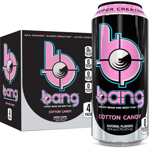 Buy Bang Cotton Candy Energy Drink, 0 Calories, Sugar Free with Super ...