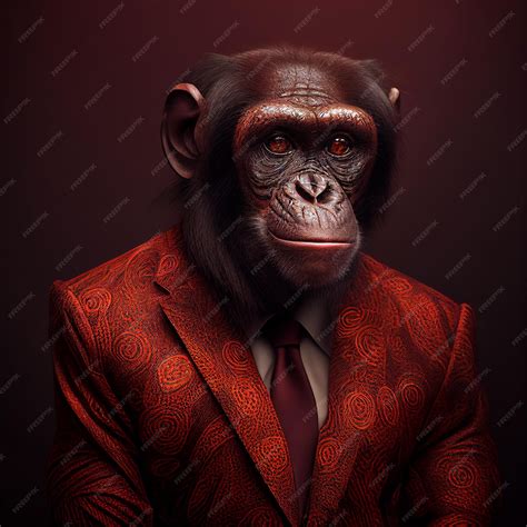 Premium AI Image | A monkey wearing a suit that says'monkey'on it