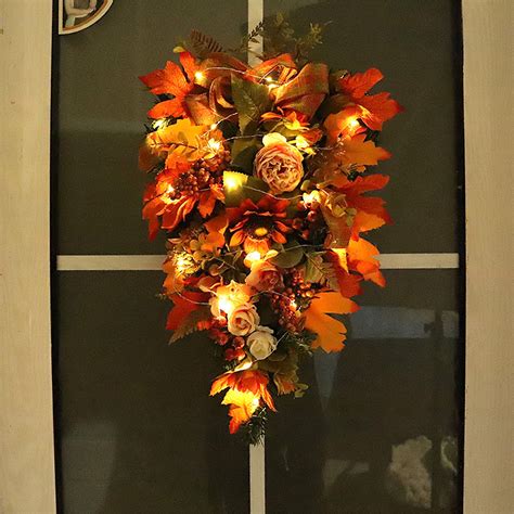 Jioakfa Fall Decor, Fall Wreaths For Front Door, Autumn Wreath With ...