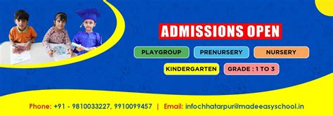 MADE EASY SCHOOL: School Admission in Delhi - Pre Nursery to Grade III