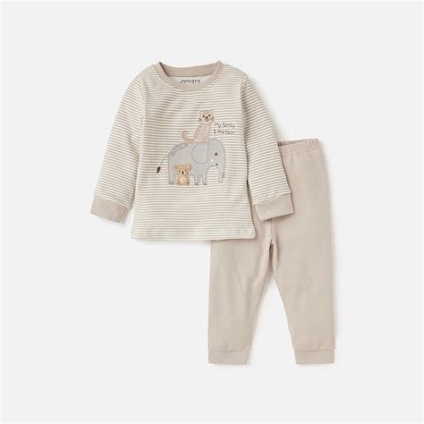 Buy Juniors Animal Print Long Sleeve T-shirts and Pyjamas - Set of 2 ...