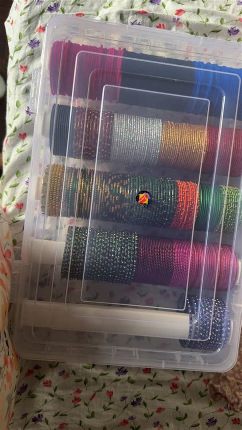 AA and ZS Plastic Multipurpose 5 Rod Bangle Box Chudi Set Organizer ...