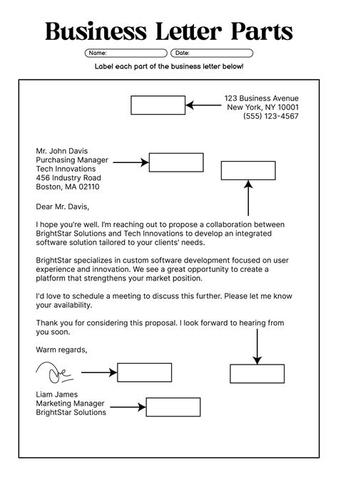 Part Of A Letter Worksheet