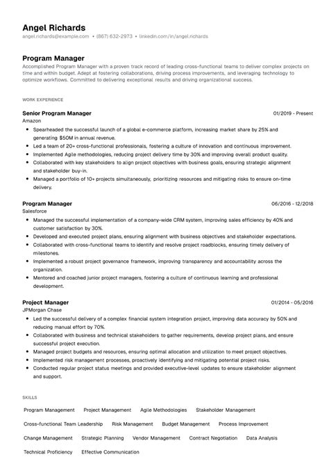 Image result for Program Manager Resume Examples