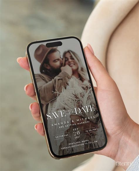 Electronic Save the Date Template With Photo, Save the Date Digital ...