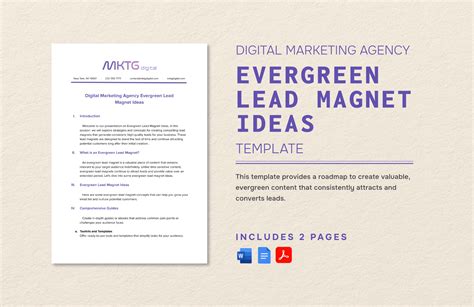 Digital Marketing Agency Evergreen Lead Magnet Ideas Template in Word, PDF, Google Docs ...