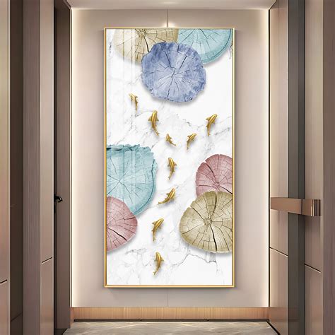 Buy Golden Fish Umbrella Mosaic Glass Finish Vertical Wall Art Online ...