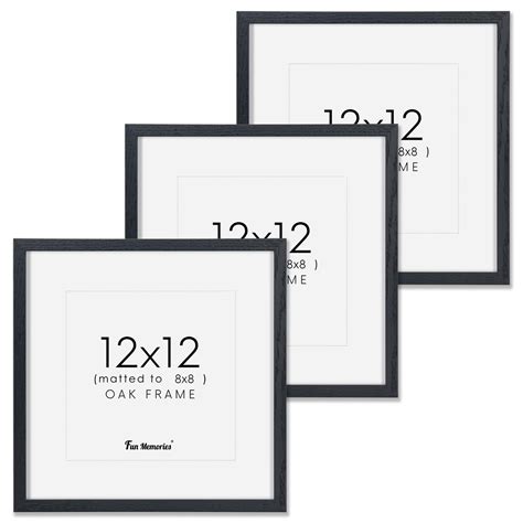 Amazon.com - Oak Wood 12x12 Picture Frames in Black, 12"x12" Photo ...