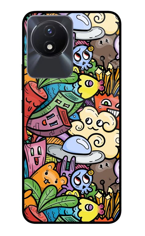 Buy Now Veggie Doodle Glass Case for Vivo Y02/Y02T Online | Casekaro