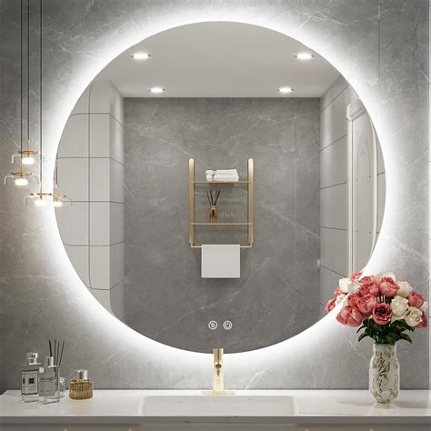 Amazon.com: FTOTI 24 Inch Round LED Bathroom Mirror - 6000K Daylight ...