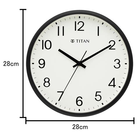 Buy Online Titan Classic Black Clock with Silent Sweep Technology 28 x ...