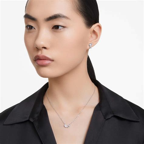 Mesmera set, Mixed cuts, White, Rhodium plated | Jewelry | AllJewellery
