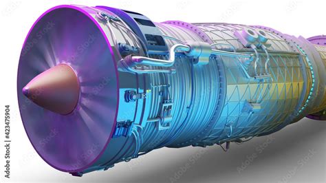 Jet engine diagram, aircraft engine Stock Illustration | Adobe Stock