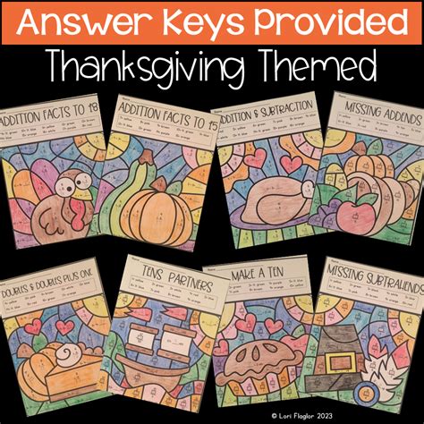 Image result for Thanksgiving Math Color by Number