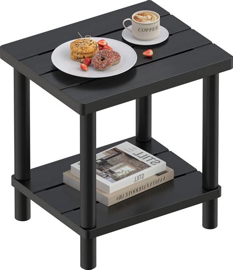 Amazon.com: LEJANEOYE Outdoor Side Table, 2-Tier Small Outdoor Table ...
