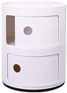 shopurb ABS Plastic Cylindrical Bedside Table 2-Tier,Stackable Creative ...