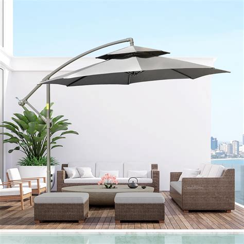 Parasol de Jardin Ampelschirm Ø2,67 x 2,45 m avec Base Croisée et ...