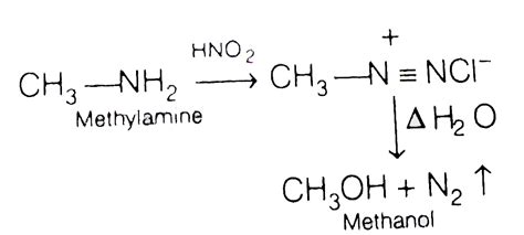 The gas evolved when methylamine reacts with nitrous acid is