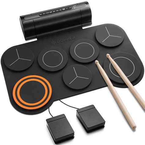 Buy Donner Electronic Drum Set, 7 Pads Electric Drum Pad Roll Up Quiet ...