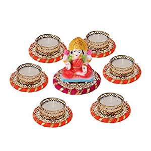 Buy AccessHer Diwali Diya Tealight Candle Holder with Laxmi God Idol ...
