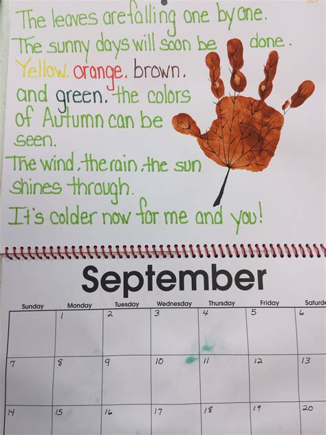 Calendar Ideas For September - Preschool Calendar Printable