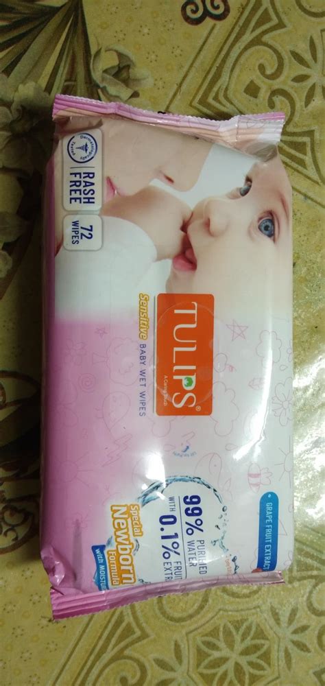 Tulips Sensitive Baby Wet Wipes (72 wipes x 2 Pack), for Gentle ...