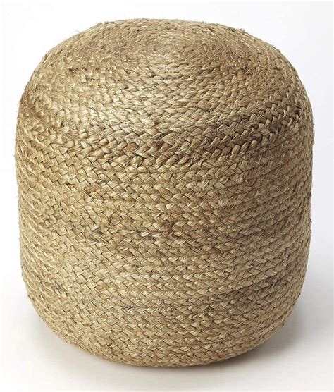 Buy The Knitted Co. 100% Natural Jute Pouf Handmade Braided Ottoman ...