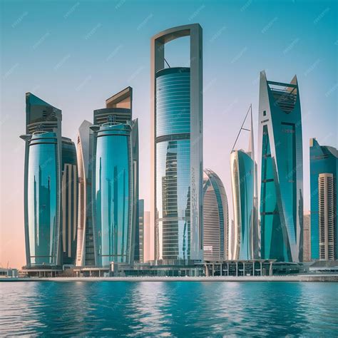 Doha capital city of rich country Qatar has attractive buildings and ...