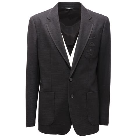 3088AF giacca uomo DOLCE & GABBANA black wool textured fabric jacket man