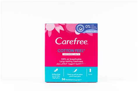 Buy Carefree Panty Liners, Cotton, Unscented, Pack of 56 Online in ...