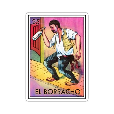 El Borracho Loteria Mexicana Adhesive Decal, Mexican Bingo Card Sticker ...