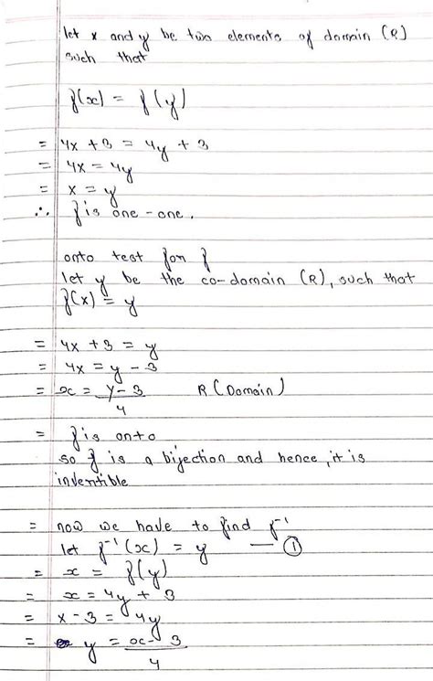 consider a function f:R-R f(x)=4x+3. show that f is inversible . Find ...