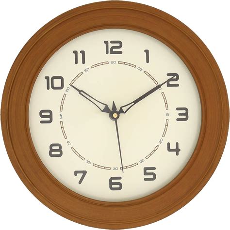 Buy CHRONIKLE Beautiful Round Wooden Case English Numbers Analog Wall ...