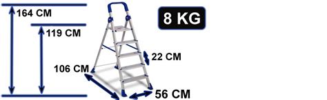 Parasnath Maple 5 Step Light Weight Aluminium Step Ladder 5.2 Ft Heavy ...