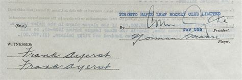 Lot Detail - Norman Mann's 1939-40 Toronto Maple Leafs NHL Contract ...