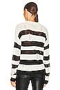 RTA Avalon Crew Neck Sweater in White & Black Stripe | REVOLVE