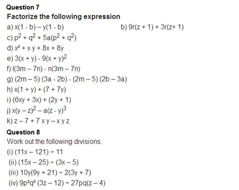 Image result for Class 8 Math Chapter 3 Factorization
