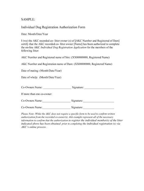 Fillable Online images akc SAMPLE: Individual Dog Registration ...