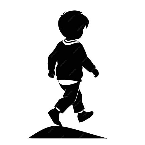 Child Striding Walking Child Symbol silhouette vector illustration ...