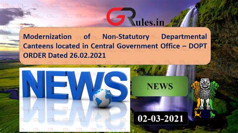 Modernization of Non-Statutory Departmental Canteens located in Central ...