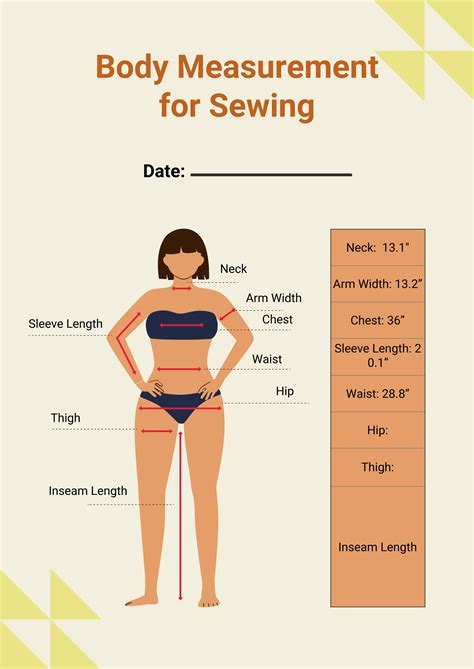 Simple Body Measurement Chart in Illustrator, PDF - Download | Template.net