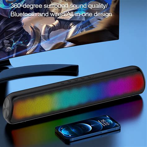 Buy Bluetooth 5.0 Speakers RGB Desktop Computer PC Laptop Sound Bar USB ...