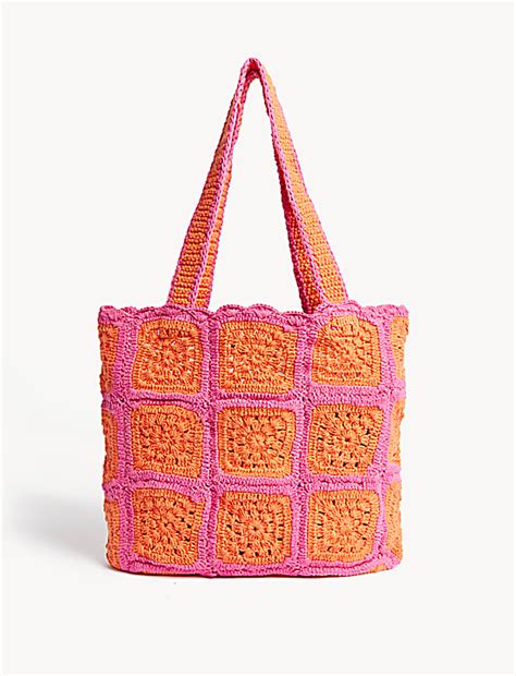 Buy Pure Cotton Crochet Shopper at Marks & Spencer