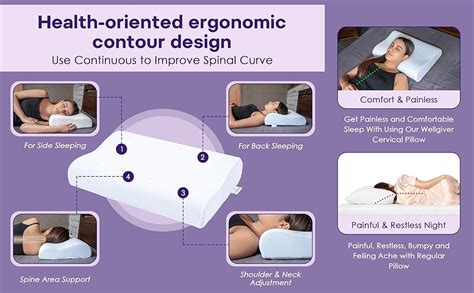 WELLGIVER Gel Memory Foam Cervical Pillow for Sleeping - Orthopedic ...