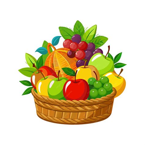 Una canasta de frutas con una imagen de una canasta de frutas con un ...