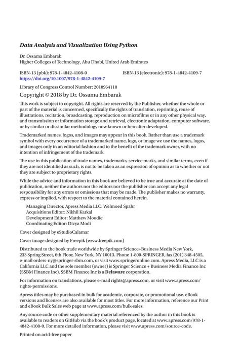 Data Analysis and Visualization Using Python 的图像结果