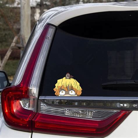 Buy Demon Slayer Zenitsu Peeker Funny Car Stickers Auto Vinyl Car ...