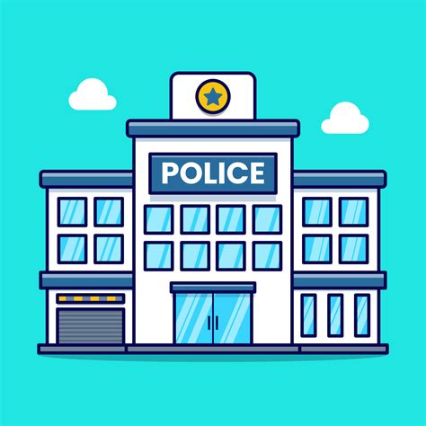 Police Station Cartoon Drawing