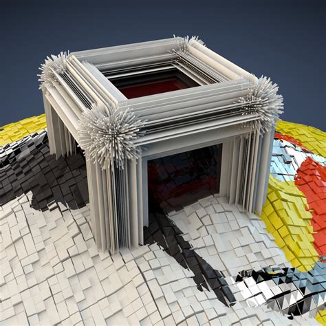 Download wallpaper reflection, mountain, slide, cube, cube, relief ...