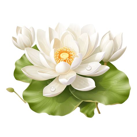 Witte Lotus Png 3d White Lotus Flower On Isolate, Lotus Flower, White